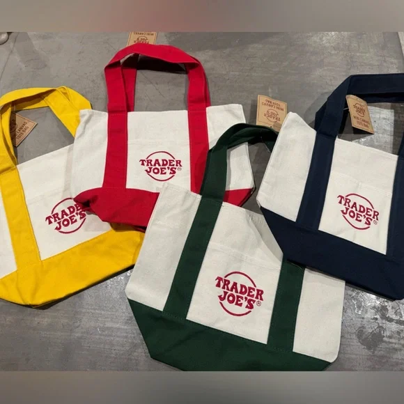 Trader Joe's Canvas Tote Bags Set of 4 inNEW primary
Colors❤️💛💚💙keep/share - Picture 1 of 8